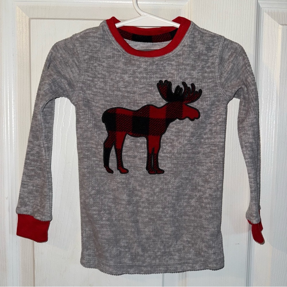 Eddie Bauer Gray and Red Moose Kids Shirt
